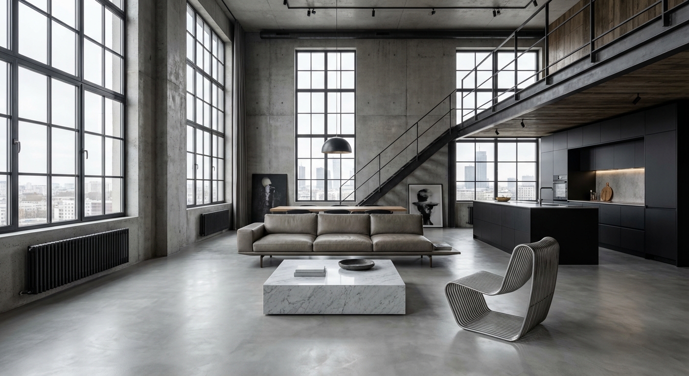 Nowoczesny mikrocement w warszawskim lofcie